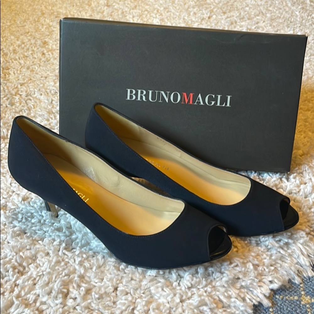 Bruno Magli black Novati peep toe heels